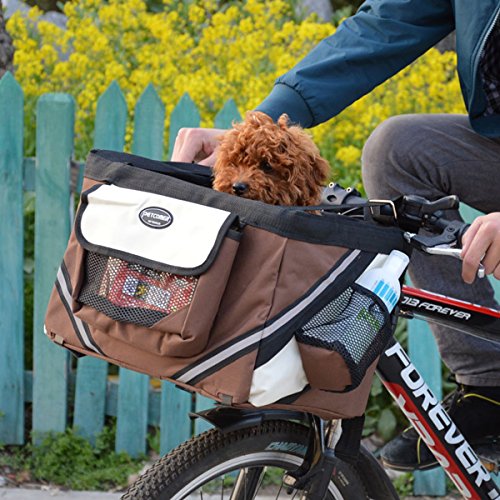 EZI-Folding-Bicycle-Front-Carrier-Small-Pet-Basket-Outdoor-Travel-Coffee-Bag