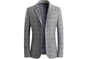 YOUTHUP Blazer de Hombre Chaqueta de Traje Slim Fit Cuadros con 2 Botones para Hombre Chaqueta Clásica