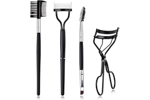 EBANKU 4 Piezas Peine Separador de Pestañas, El Kit de Cepillo de Pestañas de Eyebrow Brush Cepillo de Pestañas con Peine Metálico para Peine de Cejas y Pestañas