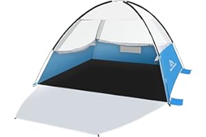 Brace Master Tente de Plage Portable, Abri de Plage avec Protection pour 2-4 Personnes, Tente de Camping pour Famille avec Sac de Transport pour Plage, Lac, Parc