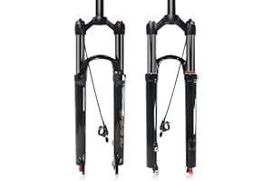 splumzer MTB Horquilla 26 27.5 29 Pulgadas MTB Suspensión Horquilla Viaje 120 mm, 1-1/8 Tubo Recto/Tubo cónico Horquillas de Bicicleta de montaña