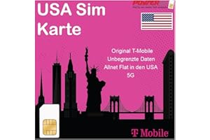T-Mobile Prepaid-SIM-Karte – Unbegrenzte Internetdaten in den USA, 5 GB kostenloses Roaming in Kanada und Mexiko – Unbegrenzte Anrufe und SMS