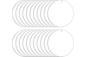 ‎DUUFIN Duufin 22 Stück Acryl Transparente Kreis Scheiben 10 CM Acryl Transparente Scheiben für DIY Schlüsselanhänger und Bastelprojekt, 4 Zoll