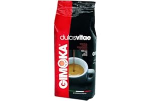 Kawa ziarnista GIMOKA 1KG DOLCEVITA | Ziarna robusty | Wysoka zawartość kofeiny | Ciemna mocno palona | Intensywna | Głęboki smak i aromat | Gęsta crema