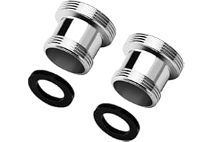 ZMDMAH 2 adaptadores de grifo M18 a M22, adaptador de rosca para rosca exterior M18 y M22, para lavabo, cocina, aireador, filtro de agua con junta de goma