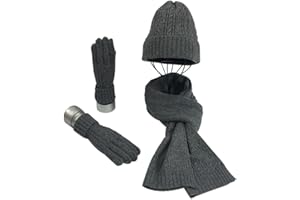 WARMIEHOMY Chapeau Gants Écharpe Ensemble pour Femmes Dames Filles Doux Chaud Bonnet Tricoté Bonnet Long Écharpe 3 en 1 Hiver Épais Ensemble pour Promenade en Plein Air Faire des Achats Ski Pêche Camping