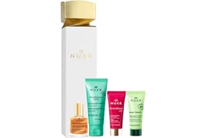 NUXE Festive Christmas Cracker – Deluxe Mini Skincare Set with Hand Cream, Shower Gel, Multi-Purpose Dry Oil & Firming Cream – Holiday Beauty Gift for Glowing Skin