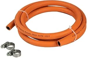 HAMILTON GAS PRODUCTS LTD Hamilton Gas Products Gas Hose & Jubilee Clips Kit - 3m of 8mm High Pressure LPG Hose | Compatible with Regulators, Appliances & Equipment | Supply to BBQ's, Grills, Stoves, Patio & Cabinet Heaters