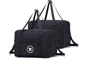 YOODI Sac de Voyage Sac 40x20x25 Ryanair Sac Cabine Avion Pliable Sac Cabine Easyjet Bagage Cabine Bagag Sac de Sport Sac Weekend Duffel Sacs Camping Randonnée Pliant Organisateur (2 Pièces)