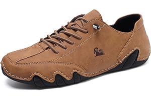 ASIFN Mocassins pour Hommes Chaussures en Cuir Respirantes Chaussures de Bateau à Lacets DécontractéEs, Plates et LéGèRes, avec Semelles en Caoutchouc