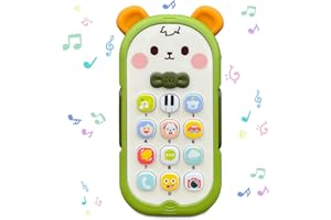 Funsland Jouets Telephone Musique Baby Sound Jouets pour Bébés de 12 à 18 Mois, Anglais Version Téléphone Bébé avec Lumières et Melodies, Jouet d'Éveil Cadeau pour Enfant 1 an