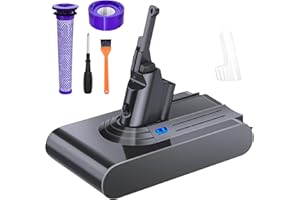 BOANV 8000 mAh Batterie pour Dyson V8,SV10 Remplacement Batterie pour Dyson V8 Absolute Animal Motorhead Fluffy Aspirateurs avec 2 Filtres + 1 Tournevis+1cache-poussière