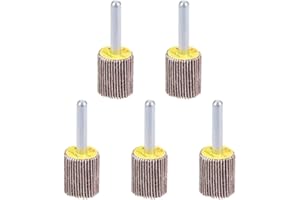 Utoolmart 25mm Flap Wheels Shank Mounted Sanding Disc Abrasive Wheel 80 Grits 5 Pcs