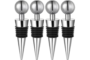 Prasacco Lot de 4 bouchons bouchon bouteille vin réutilisables pour bouteille de vin, champagne, prosecco, bière, spiritueux