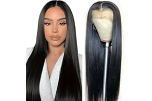 AOWVUTS 30 Pouces Perruque Cheveux Longues Droites 180% Densité 13x6 HD Lace Front Perruque Femme Naturelle Brésilien Perruque Sans Colle Cheveux Perruques en Dentelle Pre Plucked Glueless Wig