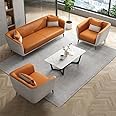 Poppins HOME Modern Sofa Set for Living Room, Tan and Grey (3 Seater)