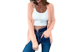 WUSENTOF Pullover Damen Herbst Winter Strickjacke Damen Kurz Cardigan Elegant Strickpullover Merinowolle Pulli Dünne Winterpullover Stretch Warm Wollpullover Oversize Pullover Kaschmir Gestrickter Strickjacken
