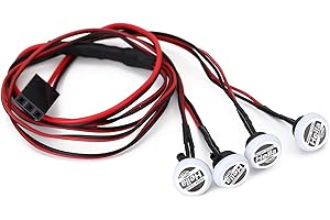 INJORA Crawler Faros RC Luces LED para 1:24 RC Crawler Axial SCX24 Upgrade (Round)