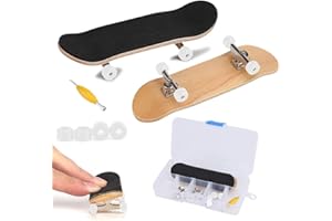 Zerodis Finger Skate, Planche à roulettes de Doigt Alliage Complet érable en Bois Pont avec Boîte Réduire la Pression Cadeaux pour Enfants (Blanc)