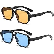 Occhiali Da Sole Uomo Polarizzati UV400 - Stile Pilota Retrò - Montatura Metallica Doppio Ponte - Foto 10