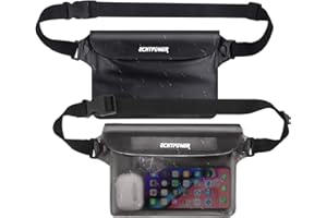ECHTPower Waterproof Pouch Bag,2-Pack,Waterproof Dry Bag with Adjustable Waist Strap for Swimming, Rafting, Kayaking, Boating, Camping, Hiking, Fishing