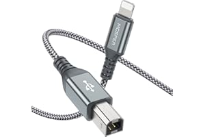 MCSPER Lighting to MIDI Cable, 6.6FT USB Type B OTG Cable 2.0 iOS Devices Compatible with Select iPhone,Midi Controller, Electronic Music Instrument, Midi Keyboard, Recording Audio Interface, USB Microphone