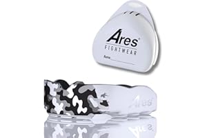 ‎ARES FIGHTWEAR Ares Fightwear® Slim Fit Mundschutz Boxen inkl. Aufbewahrungsbox für Kampfsport, MMA & Athleten I Maximaler Zahnschutz dank Optimaler Passform I Profi Mouthguard für Herren & Damen