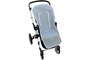Rosy Fuentes Funda de Verano para Silla Paseo Universal - Colchoneta para Carrito Bebé- Transpirable-Compatible con Bugaboo, Jane, Concord, Baby Jogger, Bebecar…0-azul empolvado