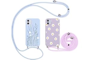 ZhuoFan [2 Piezas Funda Silicona con Cuerda para Samsung Galaxy A02s (6.5") Dibujos Carcasa Antigolpes Suave TPU Case con Correa Colgante Ajustable Collar Correa de Cuello Cadena Cordón 63in