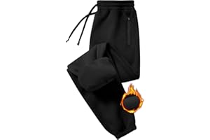 CMTOP Pantalon de Jogging pour Hommes Survêtement Chaud Doublé de Polaire Pantalon de Sport Décontracté en Coton avec Poche Pantalons Baggy d'hiver pour L'intérieur et L'extérieur
