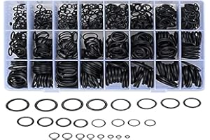 通用 740 Stück Dichtungsringe Set, Nitrilkautschuk Dichtungen Ringe, O-Ring Sortiment Dichtungsset, Plumbing Gummi Dichtungssatz für Reparatur Autos Sanitär Werkstatt Autoreparaturen