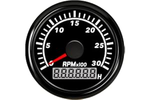 ELING Contagiri contagiri 52MM Contagiri 3000 giri/min Calibro con retroilluminazione rossa 12V 24V per escavatore trattori