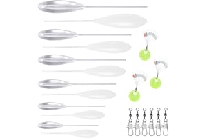 BDHYYM 21 Pezzi Diversi Fishing Sbirolino Set,6X Affondante 6X Sbirolino Galleggiante (6g 8g 10g 12g 15g 20g),6X Girelle da Pesca Trota Pesca,3X Stopper Pesca,Accessori per La Pesca alla Trota