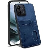 Zebana Xiaomi Poco C65 ile Uyumlu Kılıf Zebana Kartlıklı L&uuml;x Deri Kılıf Lacivert