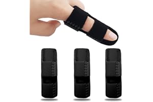 BLMHTWO 3 Pcs Finger Splints Adjustable Trigger Finger Splint Finger Brace Finger Support Trigger Finger Brace for Trigger Mallet Broken Knuckle Immobilization Straightening for All Fingers(Black)