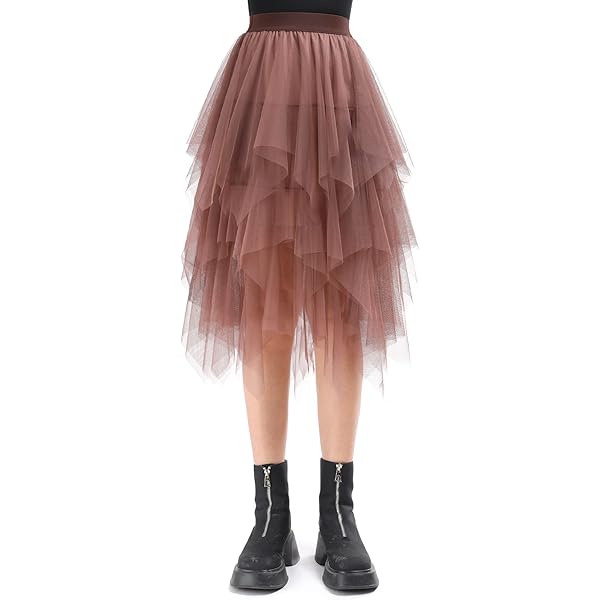 Wikoan dames tule rok, meerlagig gaas, dames plooirok, stijlvol, hoge taille, getailleerde rokken, onregelmatig A-lijn, prom party tutu rok, zomerrok S-XXL, lichtblauw, L
