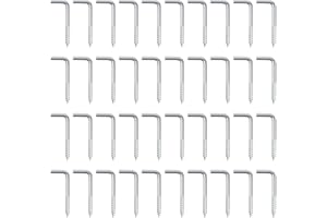 KIOINER L-förmig Wandhaken Hakenschraube M4 x 40mm L-Haken Rechtwinklige Schrauben (Packung mit 100) Verzinkte 90 Grad Gebogene Ecke Hakenschrauben L Schraubhaken L-Schraubhaken aus Metall