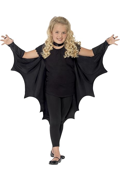 Ali Di Pipistrello Halloween Per Bambini - Mantello Cosplay, Taglia M (6-15 Anni), 67x32 Cm