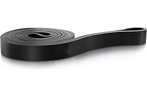 Sixstore Opaski do podciągania i taśmy oporowe, gumowa, wytrzymała taśma pętelkowa dla mężczyzn i kobiet, wzmocnienie siły i mięśni, trening, wspomaganie fitnessu, ćwiczenia na siłowni, czarna