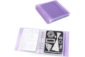 UNIMEIX 12 Pack Magnetic Sheets for Dies Storage with 12 Pocket Folder, Storage Stamp and Die Storage Pockets Die Cut Storage for Card Making Supplies(0.6 mm Thickness, Purple)