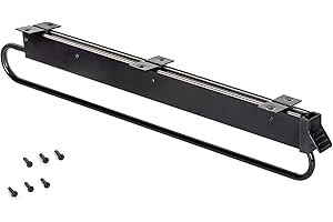 Emuca - Appendiabiti estraibile per armadio, barra appendiabiti scorrevole di lunghezza 800mm, acciaio e plastica, Nero