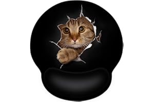 CHUQING Tapis de Souris Ergonomique avec Repose-Poignet en Gel Motif Chat