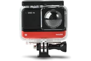 BIRGIPAR Dual Lens Panoramic Waterproof Shell for Insta360 ONE RS 360° Lens Edition, Underwater Diving Protective Housing 30M/98FT with Mounting Bracket Accessories