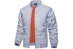 KEFITEVD Hommes Bombardier D'hiver Vestes De Baseball Veste Chaude Cargo Veste Coupe Vent Militaire Manteaux Avec Des Poches De Fermeture Éclair