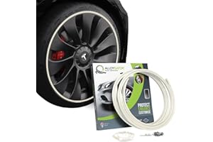 AlloyGator Protection Jantes Voiture Blanc – Prévient les Rayures et Éraflures de Bordure | S’adapte aux Jantes 19” | Compatible avec Tous les Véhicules | Installation Sans Colle | 15 Couleurs