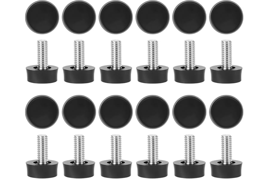 QWORK® Levelling Feet, Furniture Levellers, Furniture Screw Leveling Foot, M6 x10mm, 24 Pcs