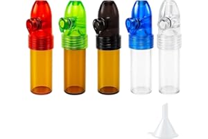 ZPSCXQ Snuff Bullet Snorter, 5 Pack Portable Sniffer Snorter with Vials, 68mm Compact Design for Easy Use and Storage