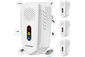 PestoPulse 2024 Ultrasonic Pest Repeller, 4 PCS Mouse repellent, 3 Model Repeller Plug in Pest Control, Efficient Against Mice Rat Mosquitoes Spider Cockroach Moths Ants Etc Harmless To Pets Human