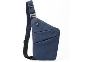CHAMAIR Anti Theft Crossbody Bag - Women's & Men's Travel Chest Sling Bag for Work & Outdoor (Dark Blue, Left Shoulder)
