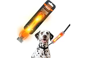 LaRoo Bande Lumineuse pour Chien, Etanche Clignotant à LED Lumineux avec Bandes Adhésives de Nylon, Facile à Attacher à La Laisse du Collier et au Harnais, pour Promener le Chie
